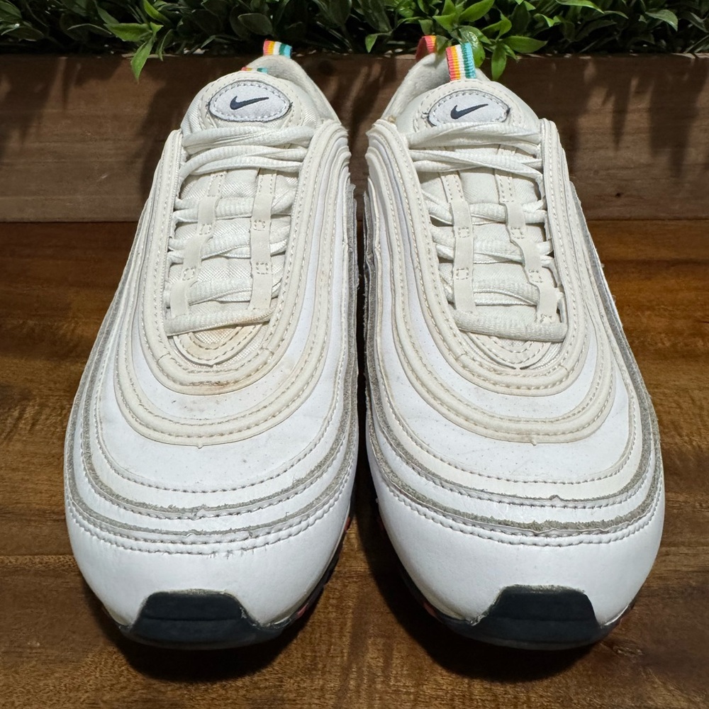 Nike Air Max 97 White Multi Pull Taps DH1592-100 Women Size 8 - Picture 3 of 13